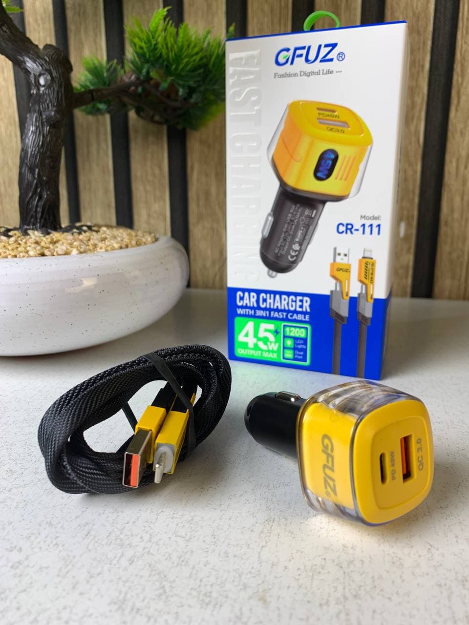 Chargeur Voiture 3en1 Fast Charge 45W - شاحن سيارة سريع - Électronique - صورة حقيقية 9