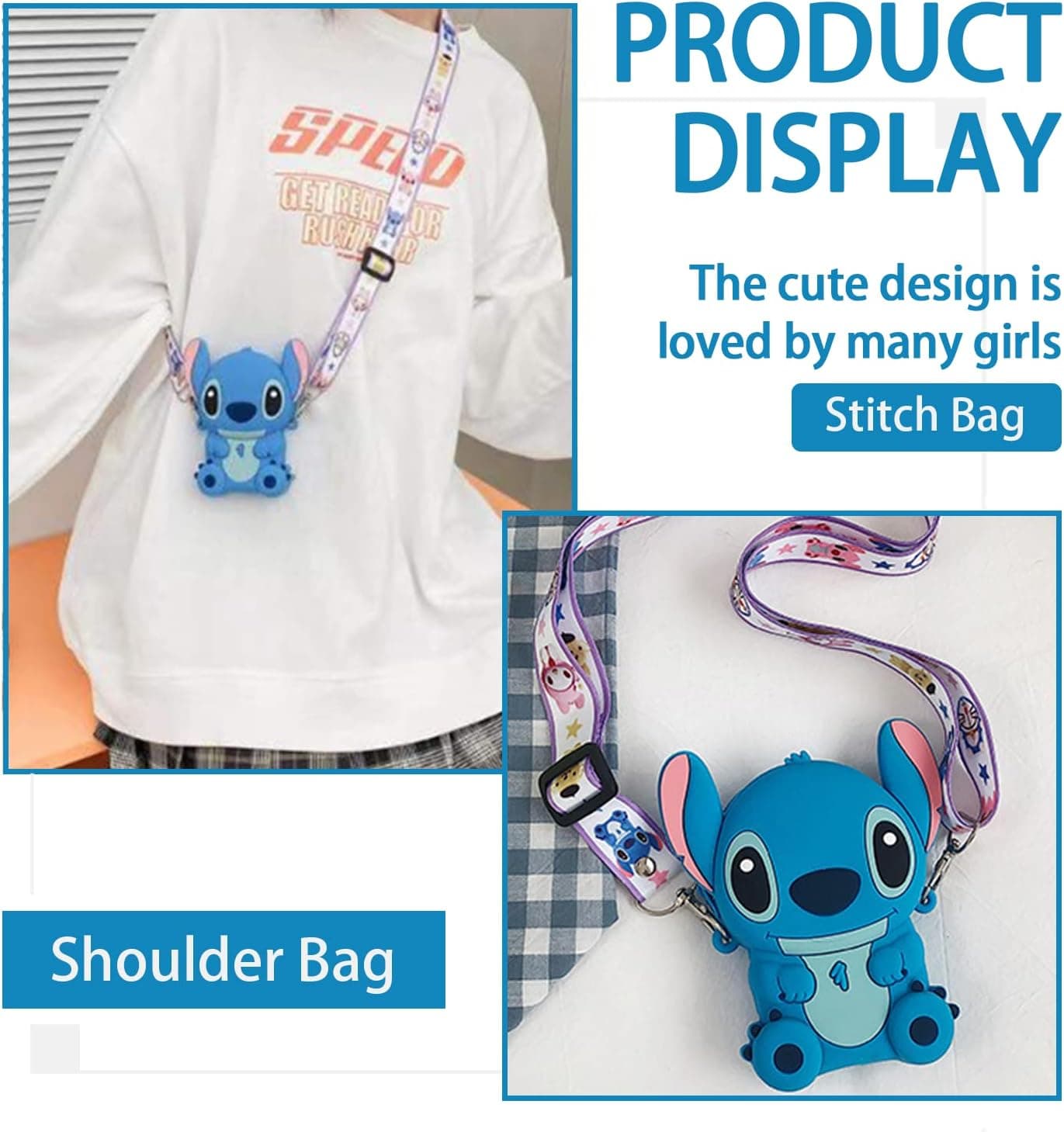 Porte-monnaie mignon à motif dessin animé Stitch pour enfants- محفظة نقود للأطفال - Sac à dos et Mode - صورة 4