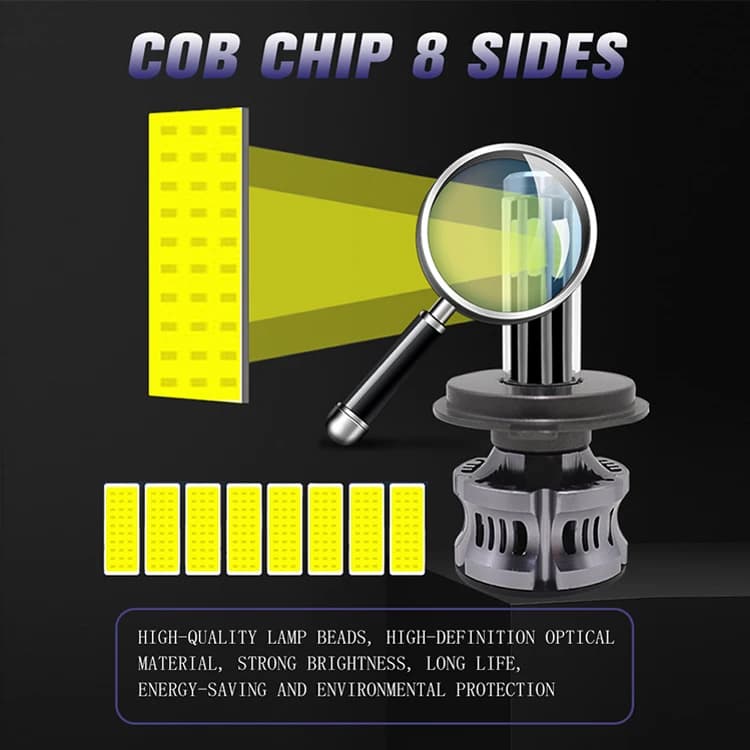 Kit Lampe de phare F6 H4 LED 6 Directions 6500K - مصابيح إضاءة أمامية للسيارات - Accessoires Auto/Moto - صورة 9
