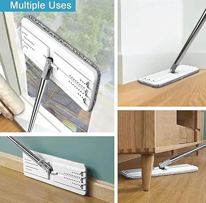 Balai-serpillère plat avec seau à deux compartiments et lingettes en microfibre - ممسحة مايكروفيبر مع دلو بغرفتين للفصل بين الماء النظيف - Maison - صورة 8