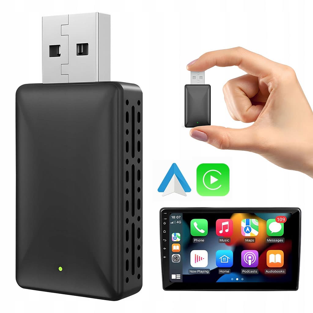 Adaptateur sans fil Android pour voiture Carplay et Android Auto - محول "كاربلاي" اللاسلكي 2 في 1 - Accessoires Auto/Moto - صورة 1