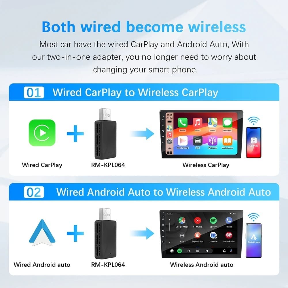 Adaptateur sans fil Android pour voiture Carplay et Android Auto - محول "كاربلاي" اللاسلكي 2 في 1 - Accessoires Auto/Moto - صورة 8