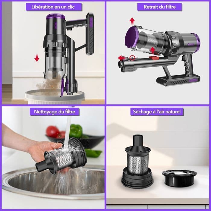 Multismart Aspirateur Balai Filaire Sans Sac 500W 5 en 1 avec Aspirateur à Main - 18KPa - مكنسة كهربائية يدوية - Maison - صورة 4