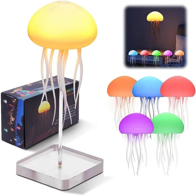 Lampe de chevet méduse à dégradé RGB avec tentacules animés - مصباح قنديل البحر - Décoration - صورة 2