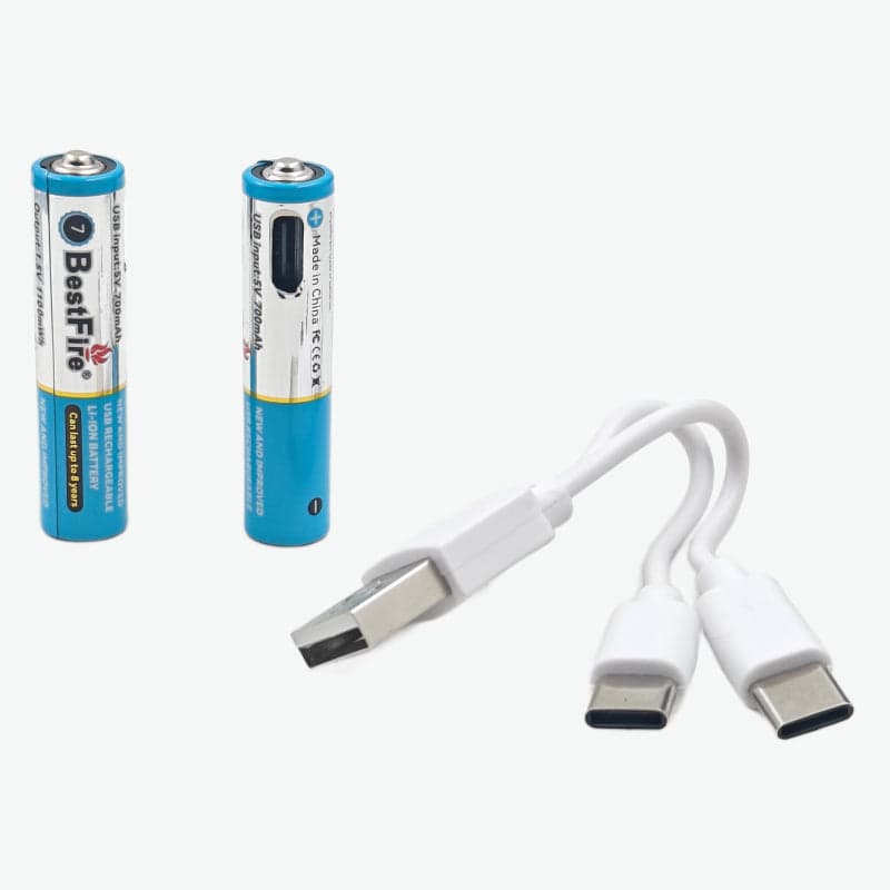 Pile rechargeable USB type C AAA 700mWh en lithium BestFire - بطارية ليثيوم قابلة لإعادة الشحن - Électronique - صورة 4