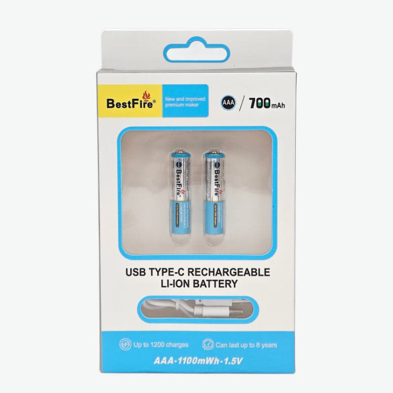 Pile rechargeable USB type C AAA 700mWh en lithium BestFire - بطارية ليثيوم قابلة لإعادة الشحن - Électronique - صورة 5