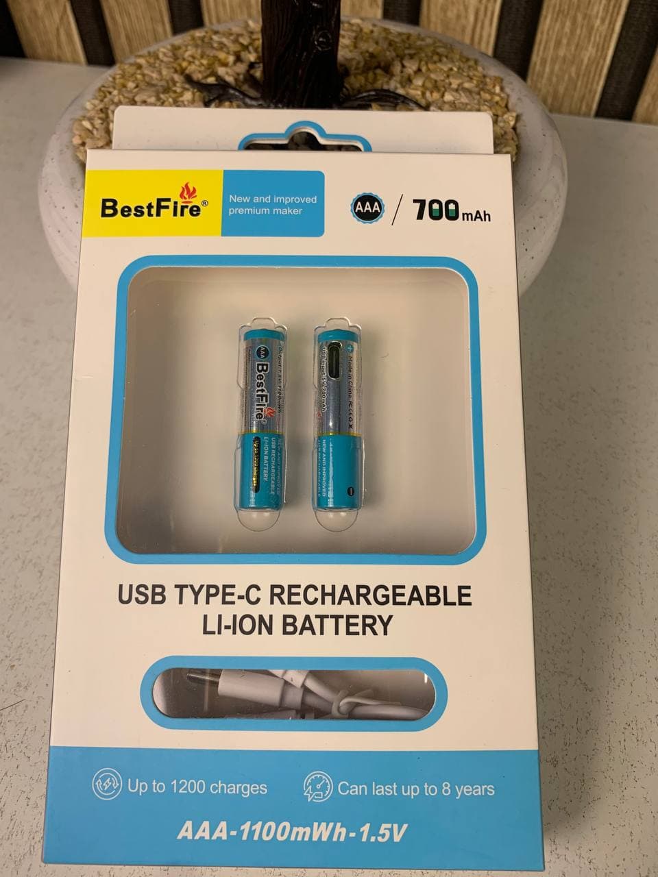 Pile rechargeable USB type C AAA 700mWh en lithium BestFire - بطارية ليثيوم قابلة لإعادة الشحن - Électronique - صورة حقيقية 6