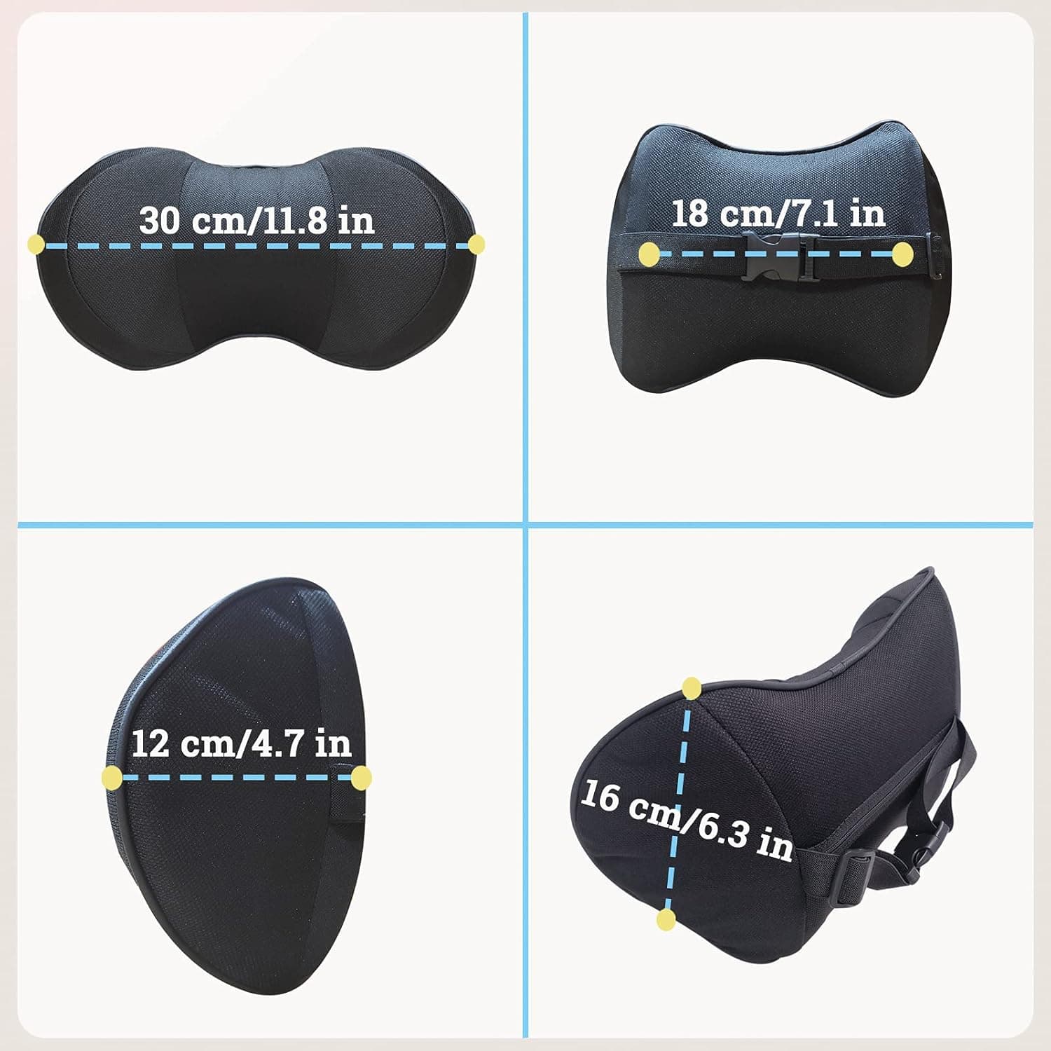 Oreiller cervical d'appui-tête de voiture en mousse à mémoire de forme - وسادة عنق في السيارة - Accessoires Auto/Moto - صورة 3