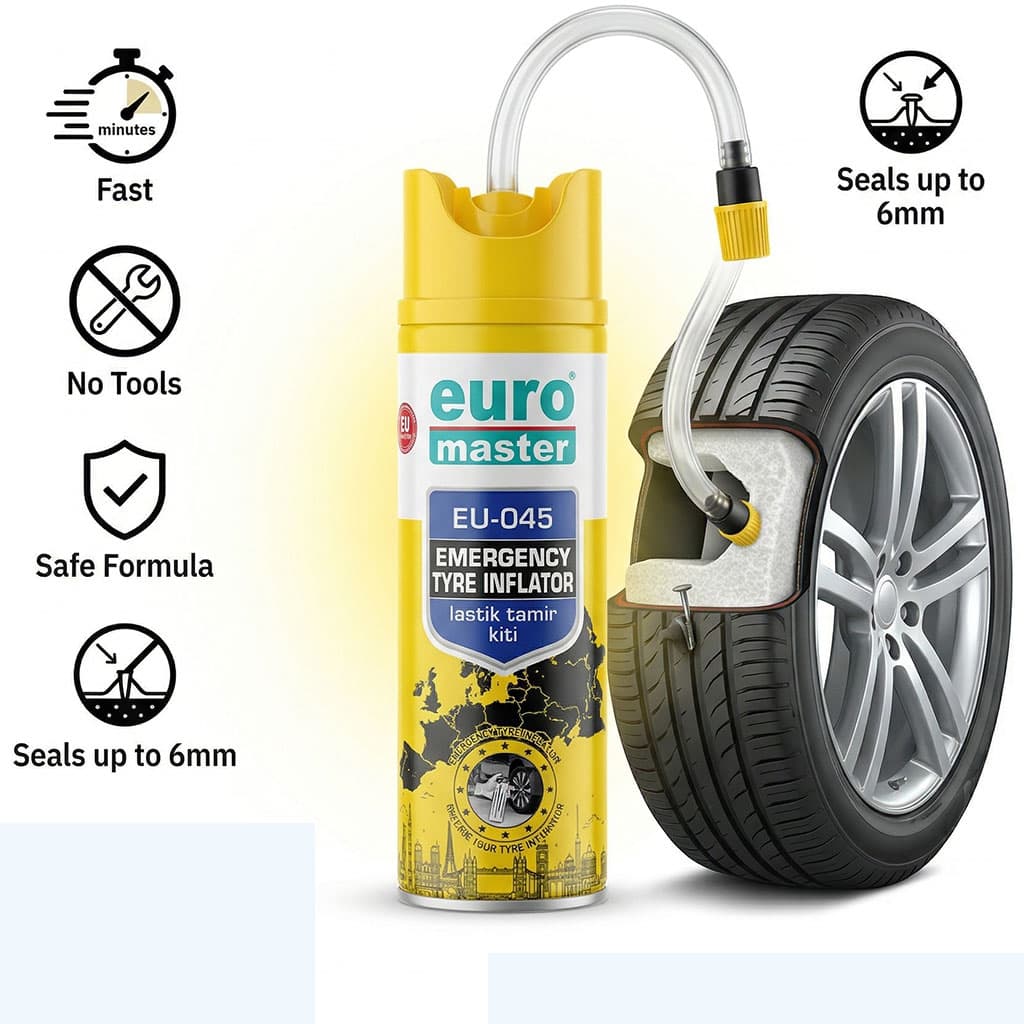 Euro Master EU-045 Emergency Tyre Inflator - بخاخ إصلاح ونفخ إطارات السيارة - Accessoires Auto/Moto - صورة 1