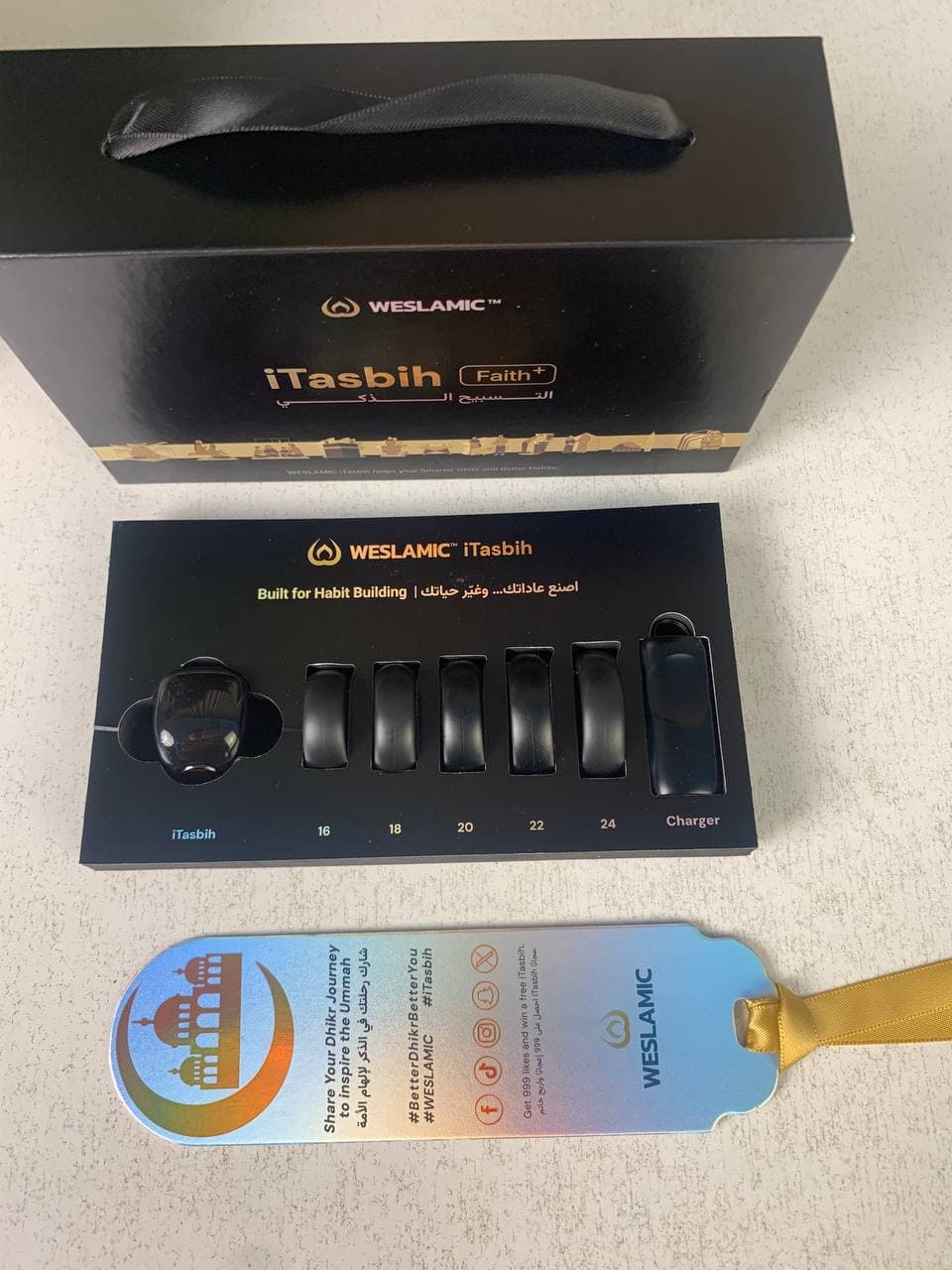 Anneau de Zikr Étanche avec Écran OLED iTasbih Faith+ Black - خاتم التسبيح الذكي المقاوم للماء بـ5 مقاسات - Électronique - صورة حقيقية 12