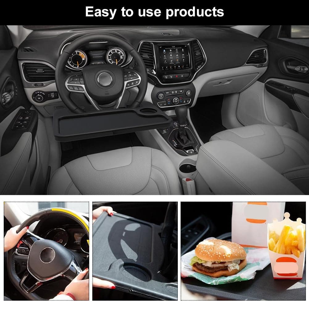 Plateau de Volant de Voiture Polyvalent Double Face - طاولة عجلة القيادة المحمولة للسيارة - Accessoires Auto/Moto - صورة 3