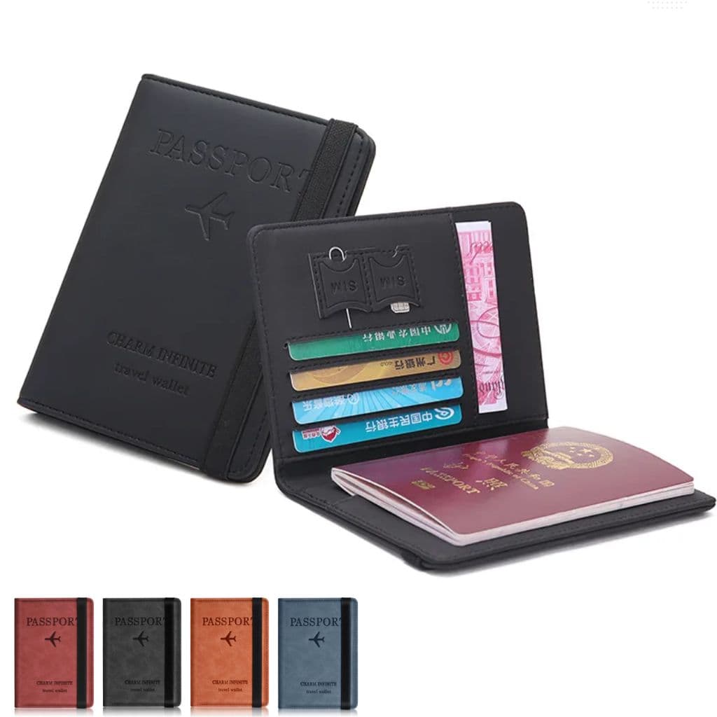 Porte-passeport en cuir à bande élastique - حافظة جواز سفر جلدية مزودة بشريط مطاطي - Accessoires - صورة 1