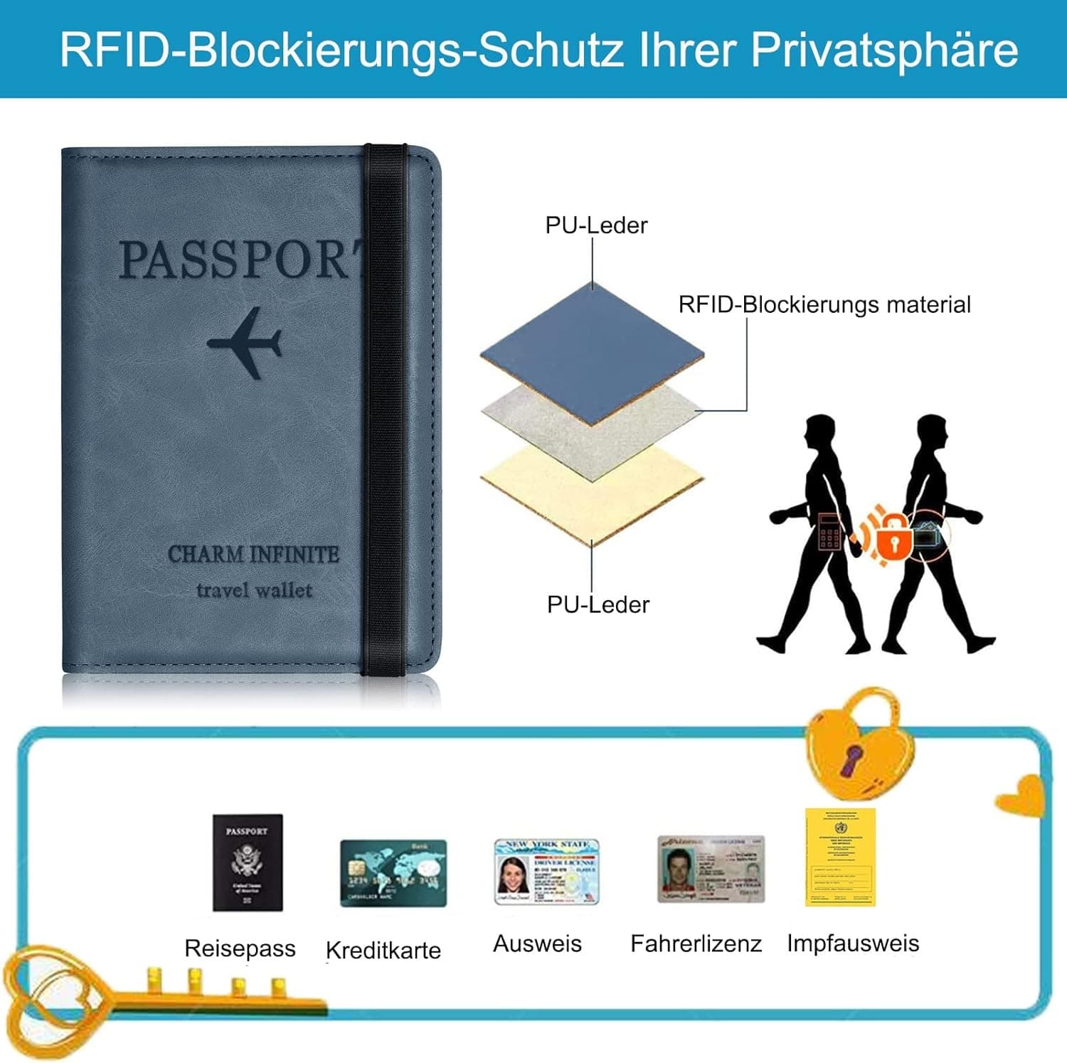 Porte-passeport en cuir à bande élastique - حافظة جواز سفر جلدية مزودة بشريط مطاطي - Accessoires - صورة 2