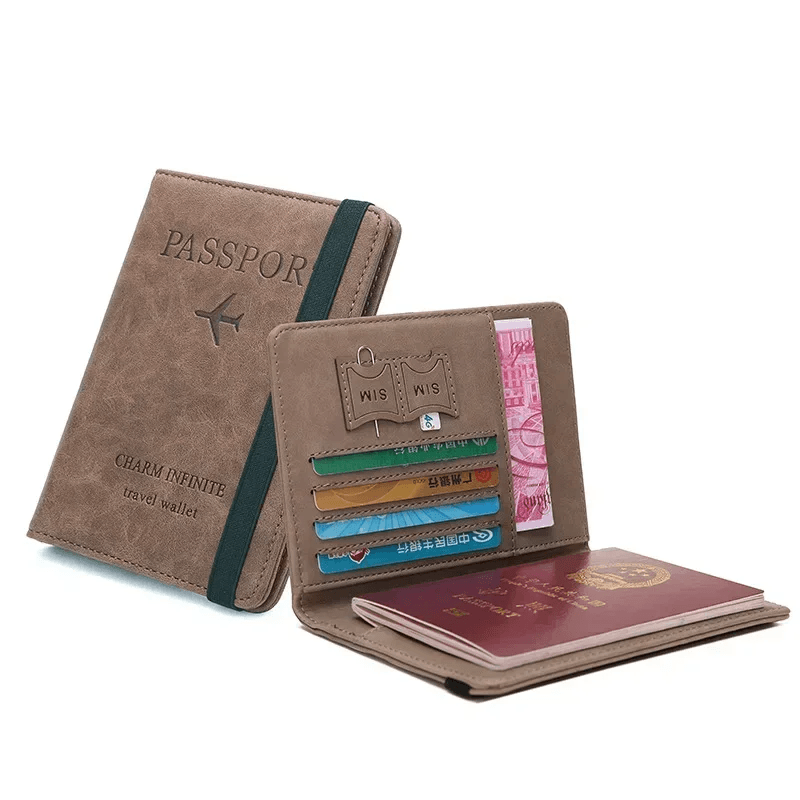 Porte-passeport en cuir à bande élastique - حافظة جواز سفر جلدية مزودة بشريط مطاطي - Accessoires - صورة 4