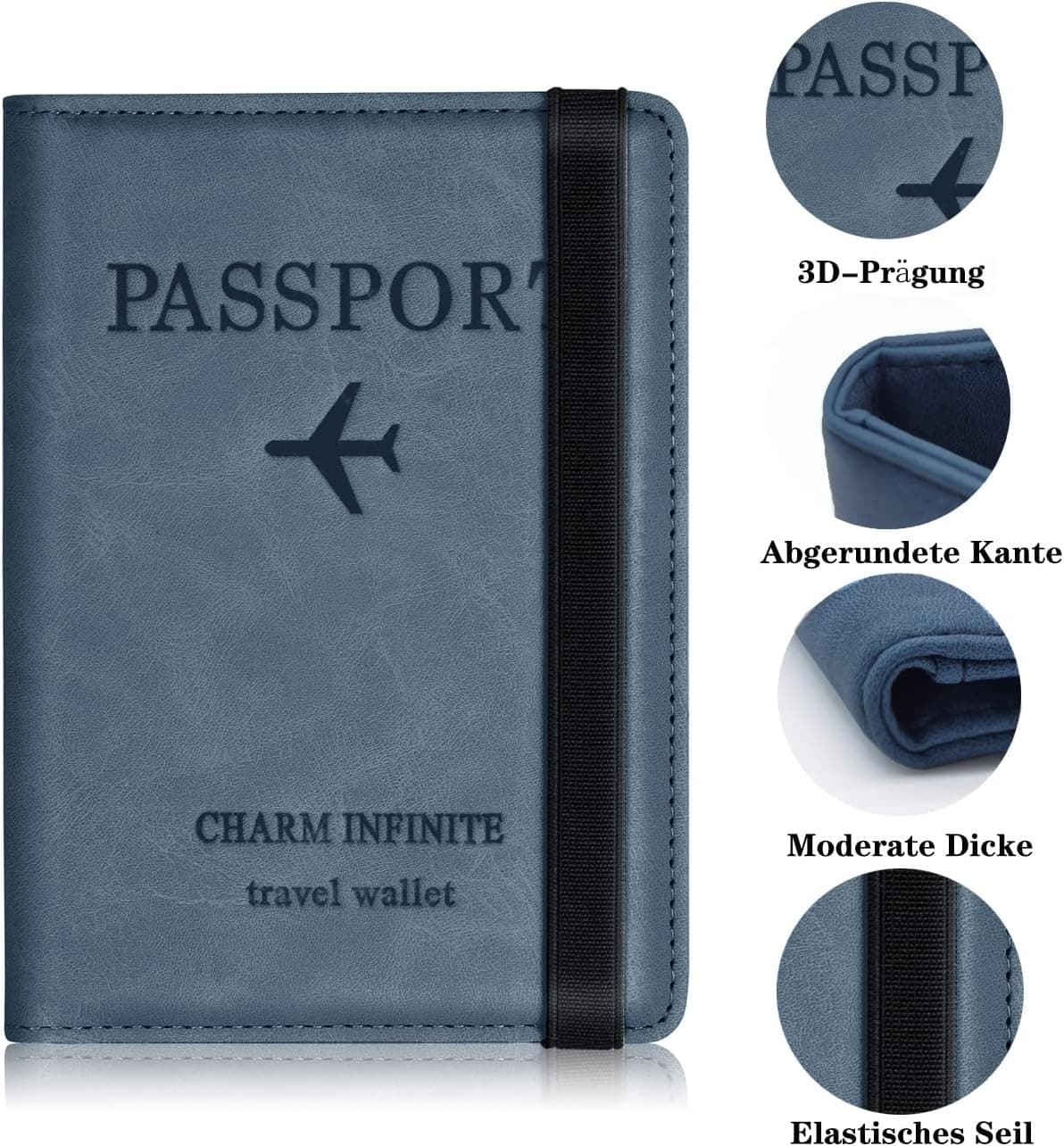 Porte-passeport en cuir à bande élastique - حافظة جواز سفر جلدية مزودة بشريط مطاطي - Accessoires - صورة 6