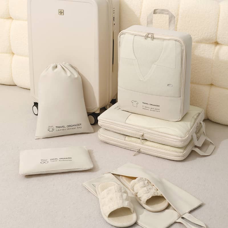 Kit de 6 Organisateurs de Voyage pour Valise - مجموعة منظمات حقائب السفر الاحترافية (6 قطع)