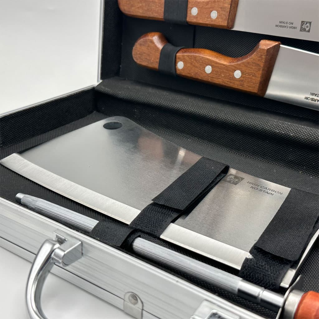 Coffret de Couteaux Professionnel avec Valise en Aluminium 9Pcs - طقم سكاكين الجزارة في حقيبة ألمنيوم صلبة - Cuisine - صورة 3