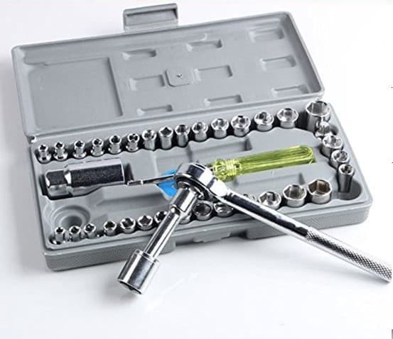 Caisse De 40 Clés À Douilles Mixtes 1/4″ Et 3/8″ Aiwa - Outillage et Bricolage - صورة 4