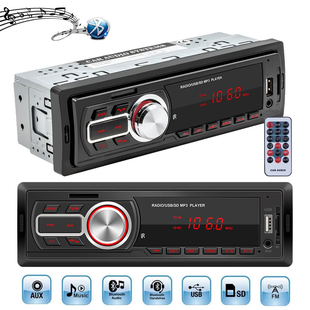 Poste Radio Bluetooth MultiMedia Avec Sortie USB/MicroSD/Aux - Accessoires Auto/Moto - صورة 1