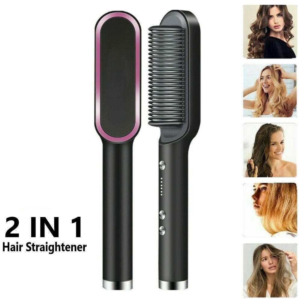 Brosse à cheveux chauffante en céramique 6 niveaux de chaleur 360° – Lisseur HQT-909B - Soins et Beauté - صورة 1