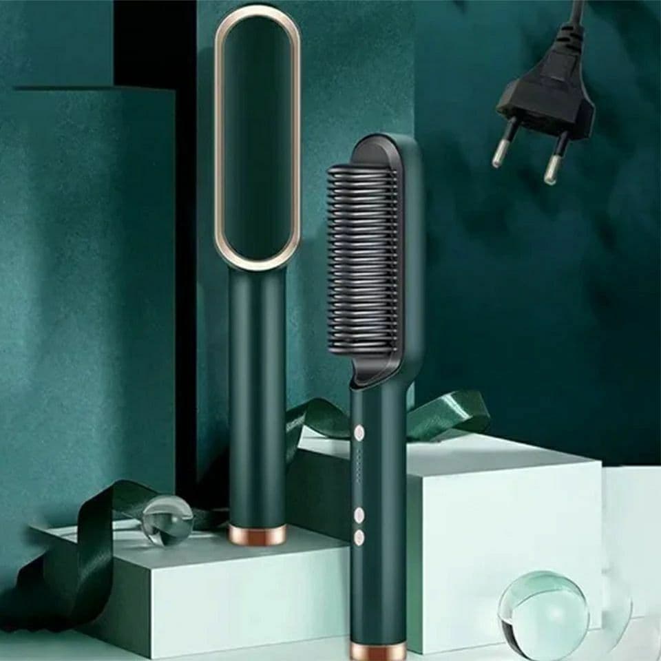 Brosse à cheveux chauffante en céramique 6 niveaux de chaleur 360° – Lisseur HQT-909B - Soins et Beauté - صورة 3