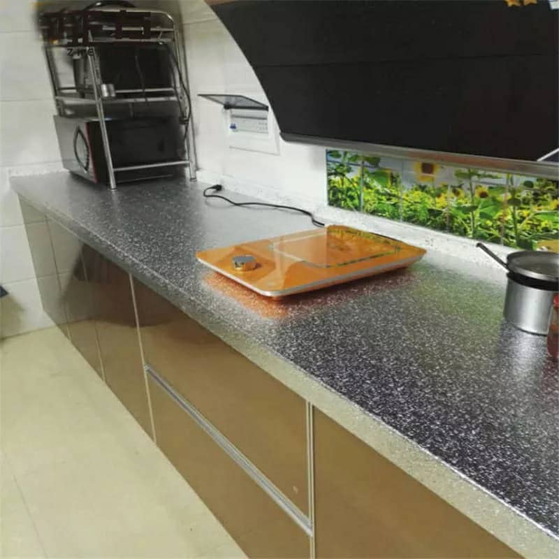 Autocollant d'aluminium auto-adhésif 5M Anti-l'huile pour cuisine - Cuisine - صورة 6