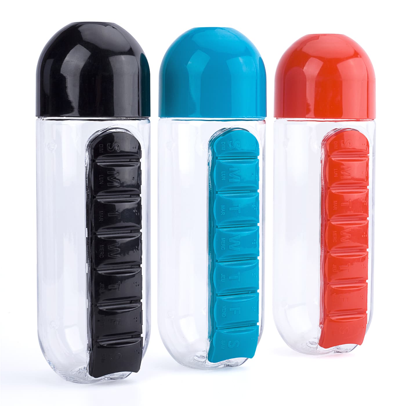 Organisateur de médicaments et bouteille d'eau portable 600ML - Divers - صورة 2