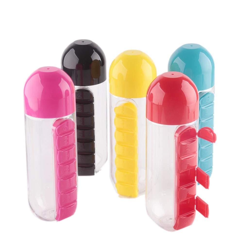Organisateur de médicaments et bouteille d'eau portable 600ML - Divers - صورة 4