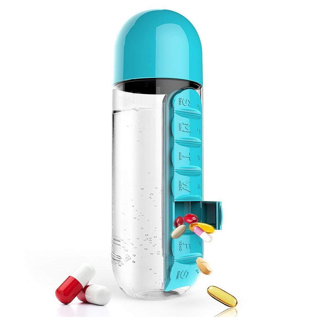Organisateur de médicaments et bouteille d'eau portable 600ML - Divers - صورة 5