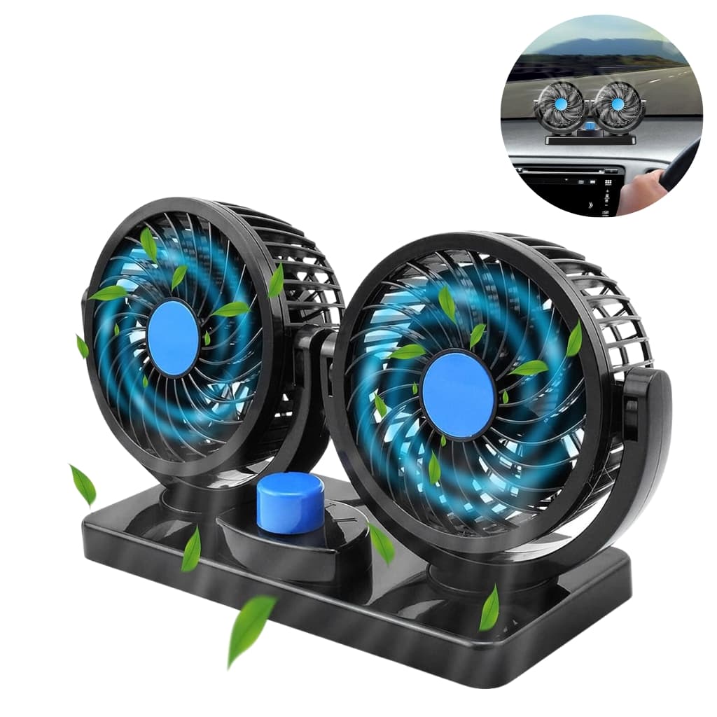 Double Ventilateur électrique pour voiture 2 vitesses rotatif à 360 degrés - Accessoires Auto/Moto - صورة 2