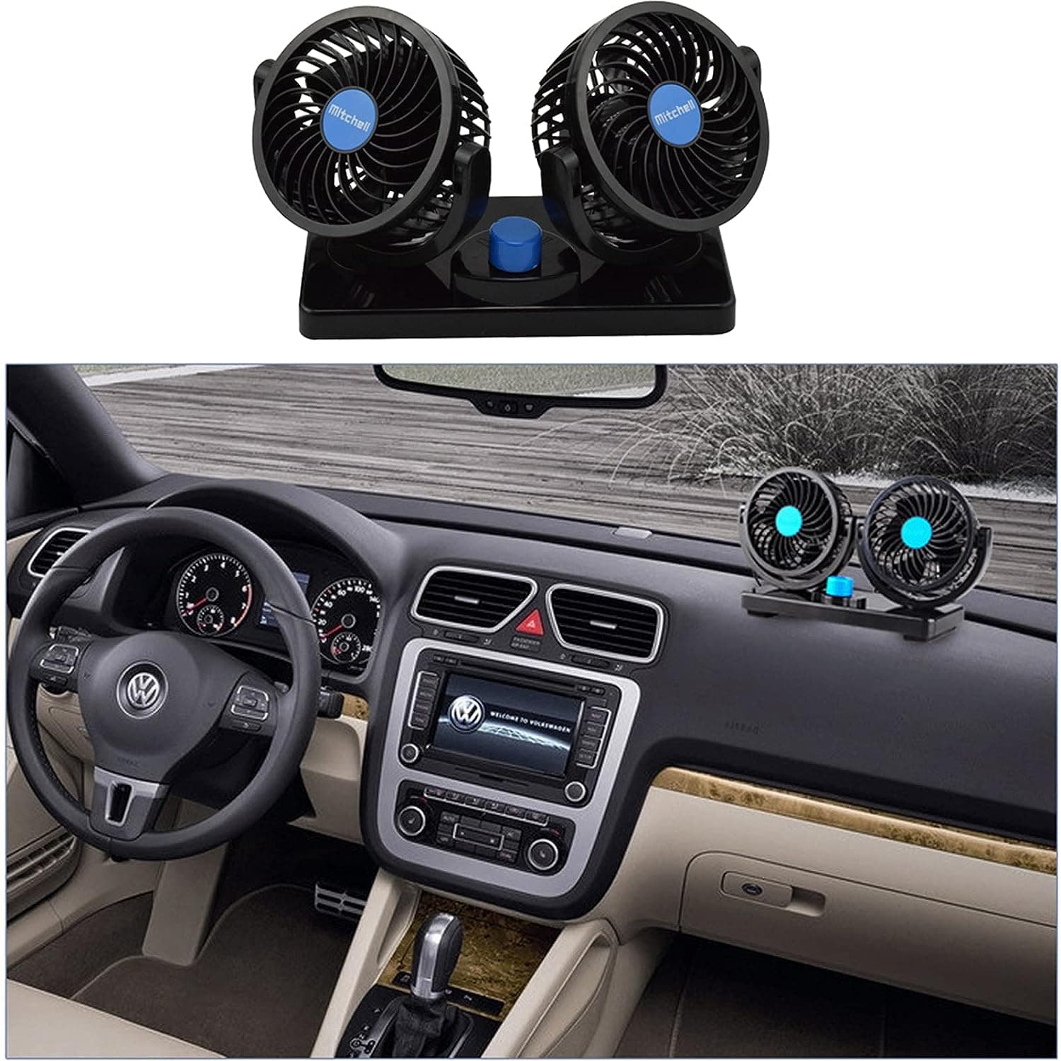 Double Ventilateur électrique pour voiture 2 vitesses rotatif à 360 degrés - Accessoires Auto/Moto - صورة 6