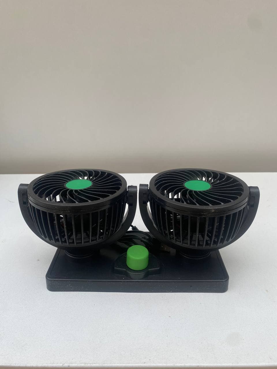 Double Ventilateur électrique pour voiture 2 vitesses rotatif à 360 degrés - Accessoires Auto/Moto - صورة حقيقية 9