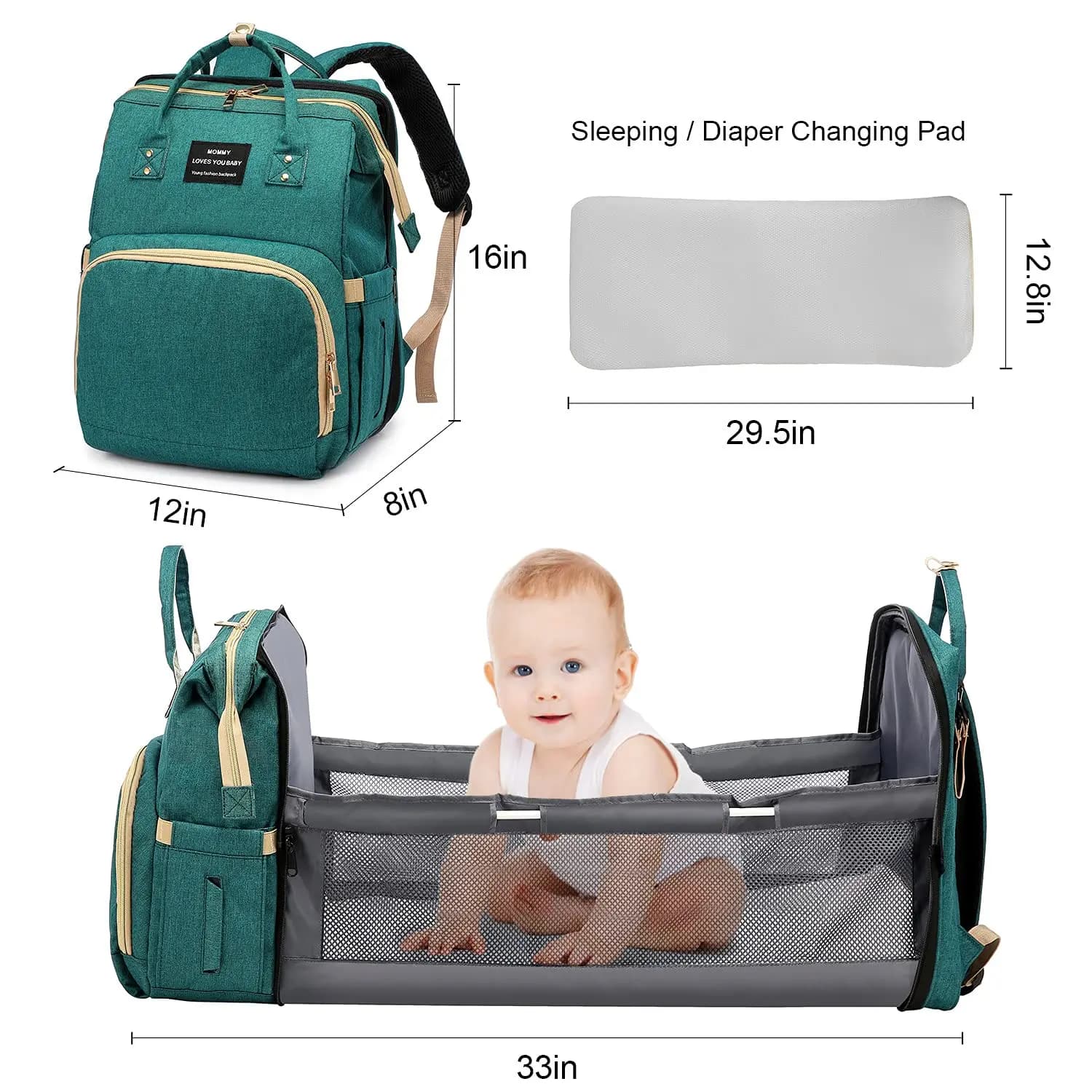 Sac à dos et landau pour bébé pliable 3in1 - Maternité - صورة 4