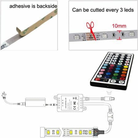 5M Bandes LED RGB 12V pour éclairage intérieur et extérieur — صورة 5
