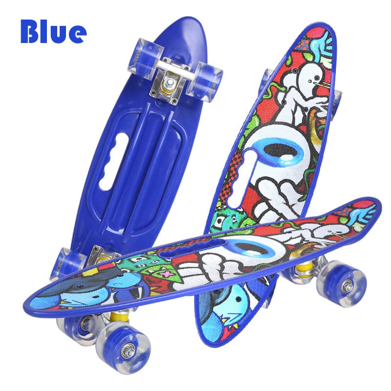 Skateboard pour enfants Surface antidérapante durable Roues lumineuses — صورة 3