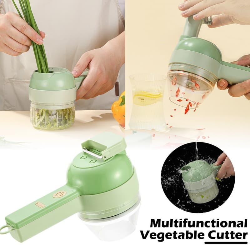 Set de coupe-légumes électrique portable 4 en 1 Chargement USB — صورة 1