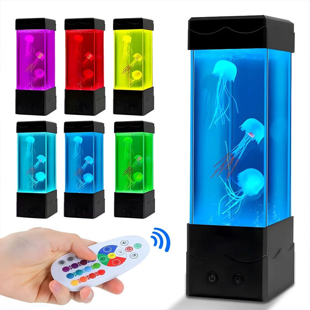Lumière D'Ambiance Méduse LED, Veilleuse Décoration Bureau Table , Carré V2 — صورة 1