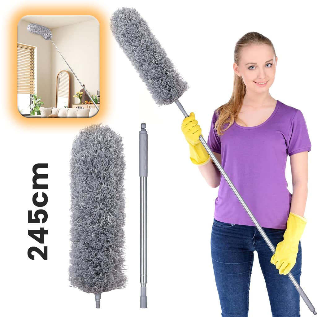 Plumeau télescopique Lavable en Microfibre – أداة تنظيف في الزوايا البعيدة — صورة 1