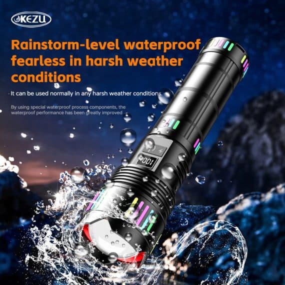 مصباح يدوي تكتيكي قوي | Lampe Torche 2000 Lumens | بطارية 16000mAh — صورة 9