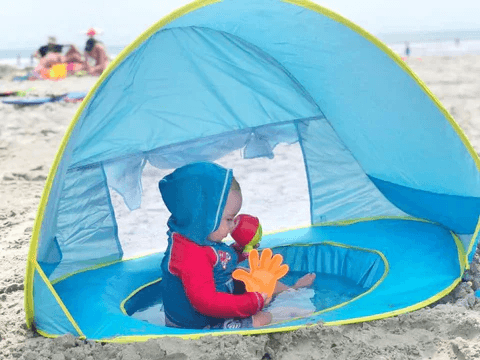 خيمة أطفال مع مسبح | Tente Plage Bébé Piscine | للشاطئ والحديقة — صورة 2