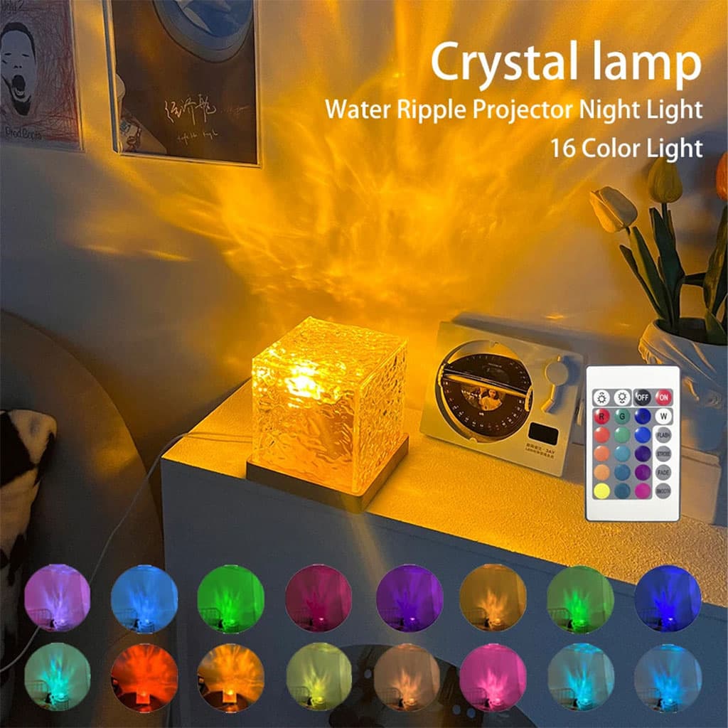 Lumière à motif d’eau dynamique USB Veilleuse Rotative — صورة 3