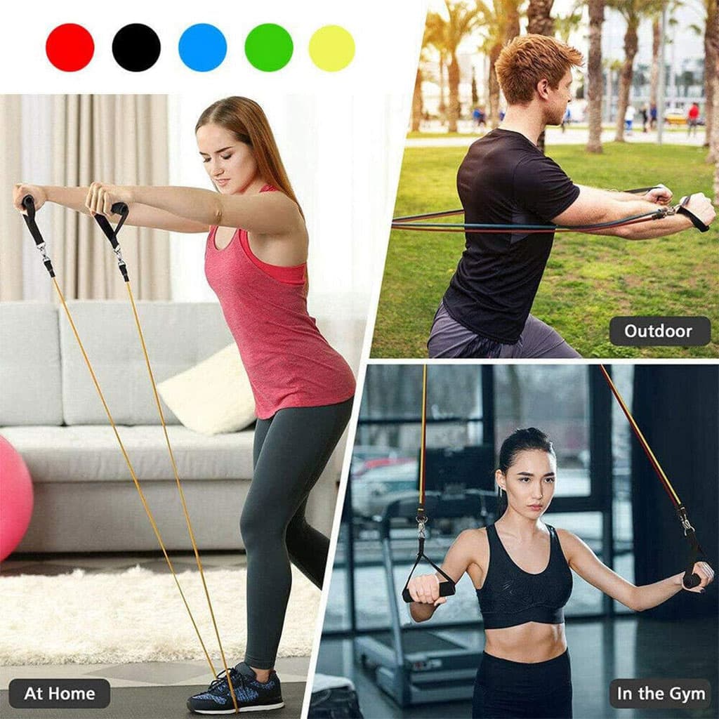 Cordes élastiques de musculation Ensemble de bandes pour sport 11Pcs (5Kg-45Kg) – طقم التدريب المنزلي — صورة 6
