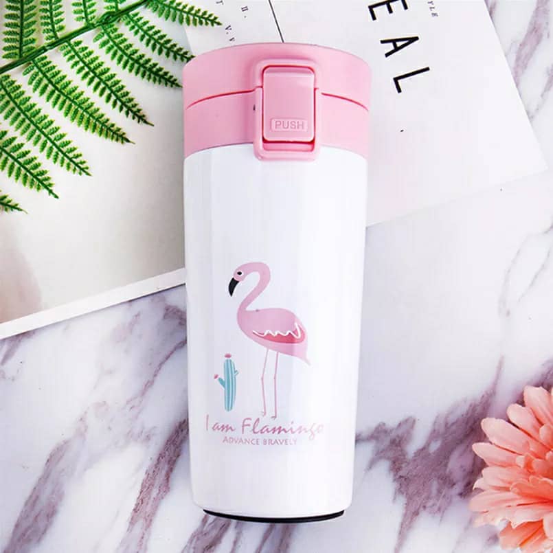 Flamingo Thermos pour tasses à café de 380ML en acier inoxydable — صورة 4