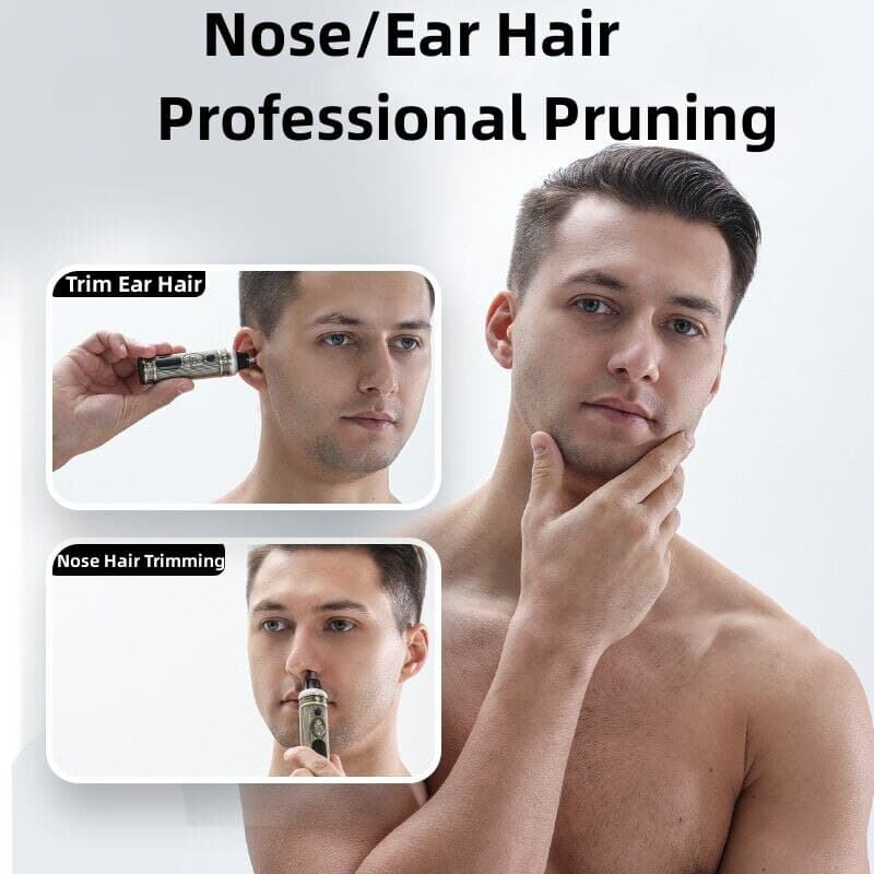 Ensemble de rasoir électrique pour hommes, tondeuse pour barbe et nez, chargeur USB, avec écran LCD — صورة 11