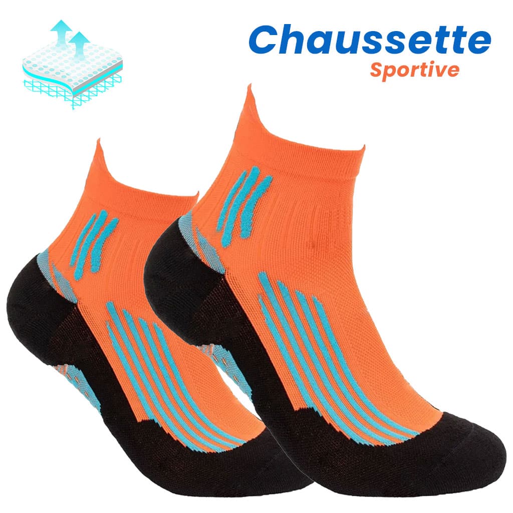 Chaussettes de Sport à la Cheville Antidérapant Orange – جوارب رياضية غير قابلة للإنزلاق — صورة 1