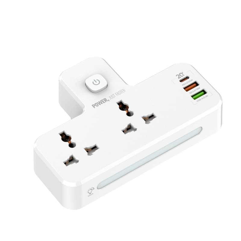 Prise de charge rapide domestique multifonctionnelle avec veilleuse QC 3.0 et système de sécurité enfants — صورة 3
