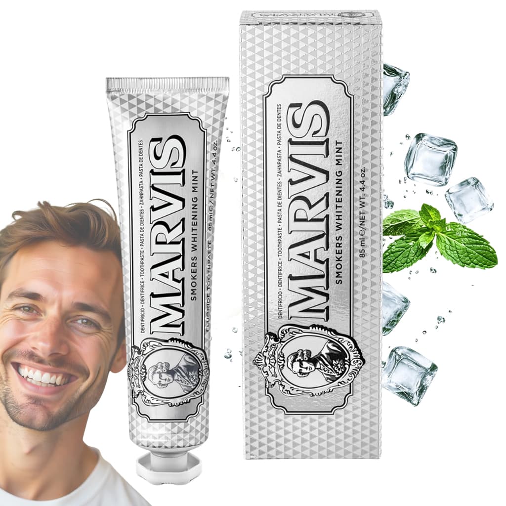 Marvis Dentifrice Blanchissant pour Fu-meurs 85ml Made in Italy – معجون أسنان مارفيس — صورة 6