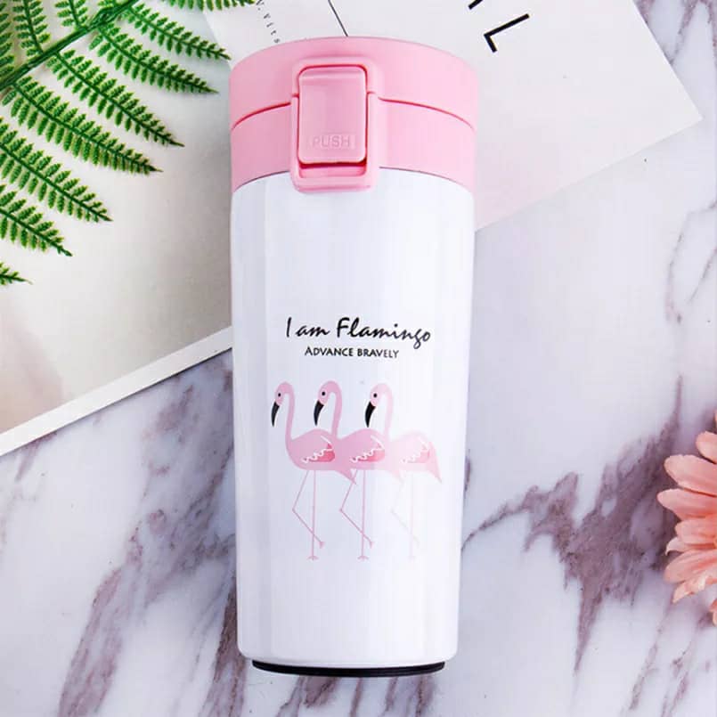 Flamingo Thermos pour tasses à café de 380ML en acier inoxydable — صورة 6