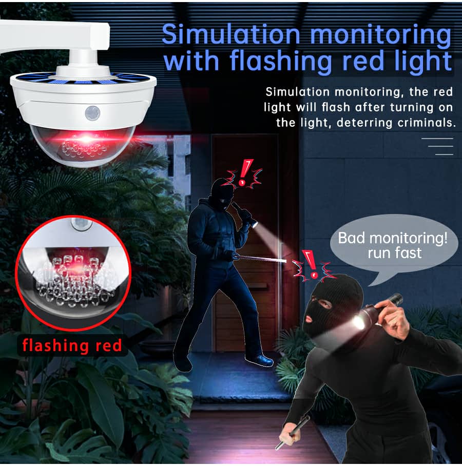Lampe de Surveillance extérieure solaire Anti-vol, capteur de mouvement PIR à Induction humaine — صورة 3