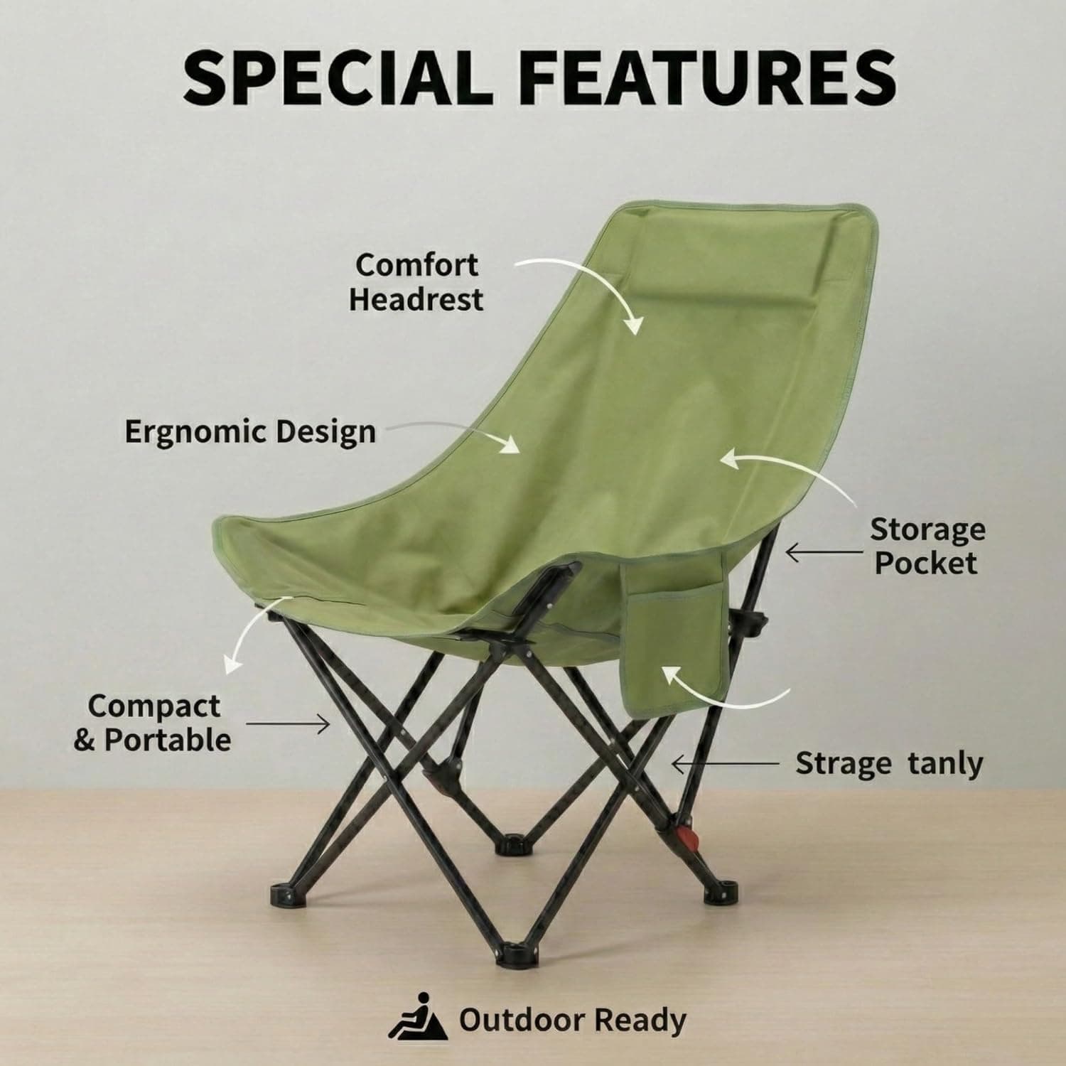 Chaise de Camping Pliante avec Dossier Réglable - كرسي تخييم بظهر عالي مريح قابل لتمديد - Vacance & Loisir - صورة 2